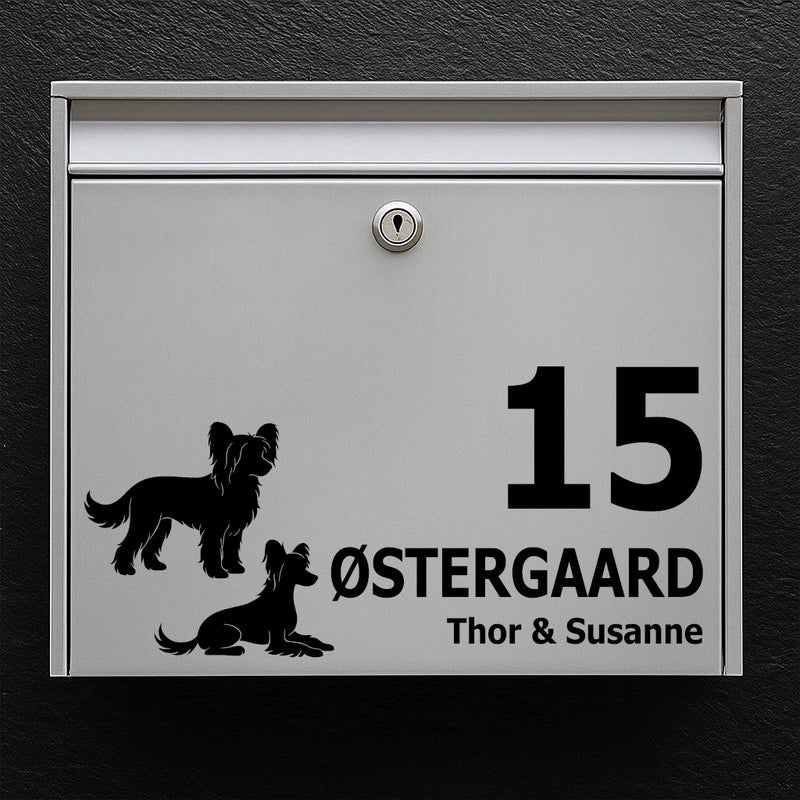 Brevlådeklistermärke med kinesiskt vapenmotiv - personlig namn-/husnummeretikett i väderbeständig vinyl