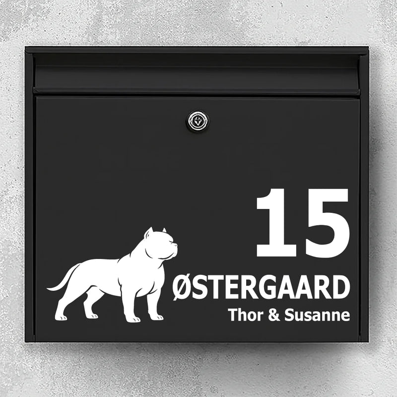 Brevlådeklistermärke med American Bully