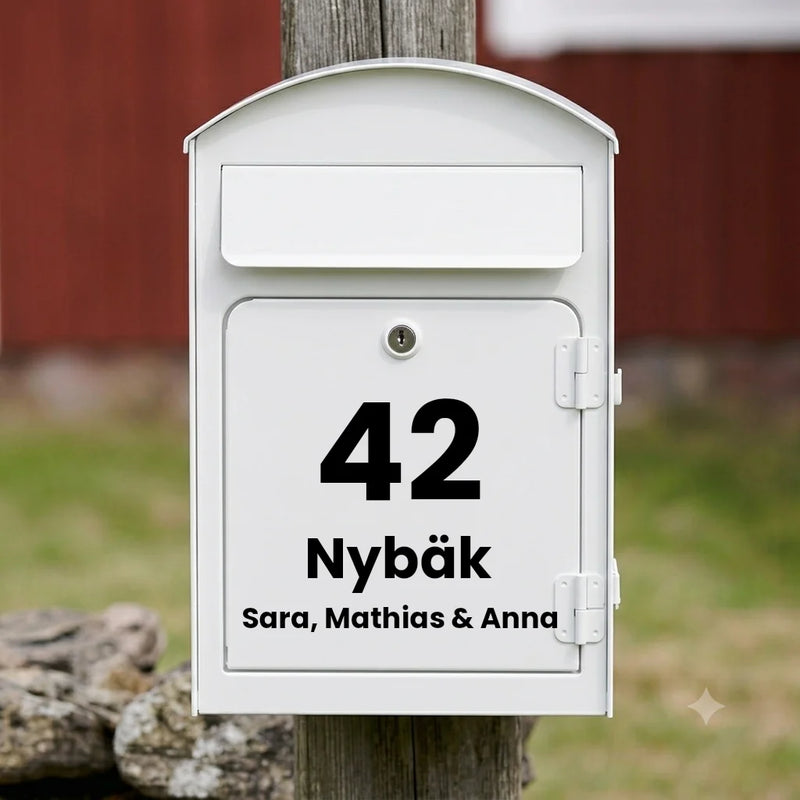 Brevlådesticker V02 – vertikal design