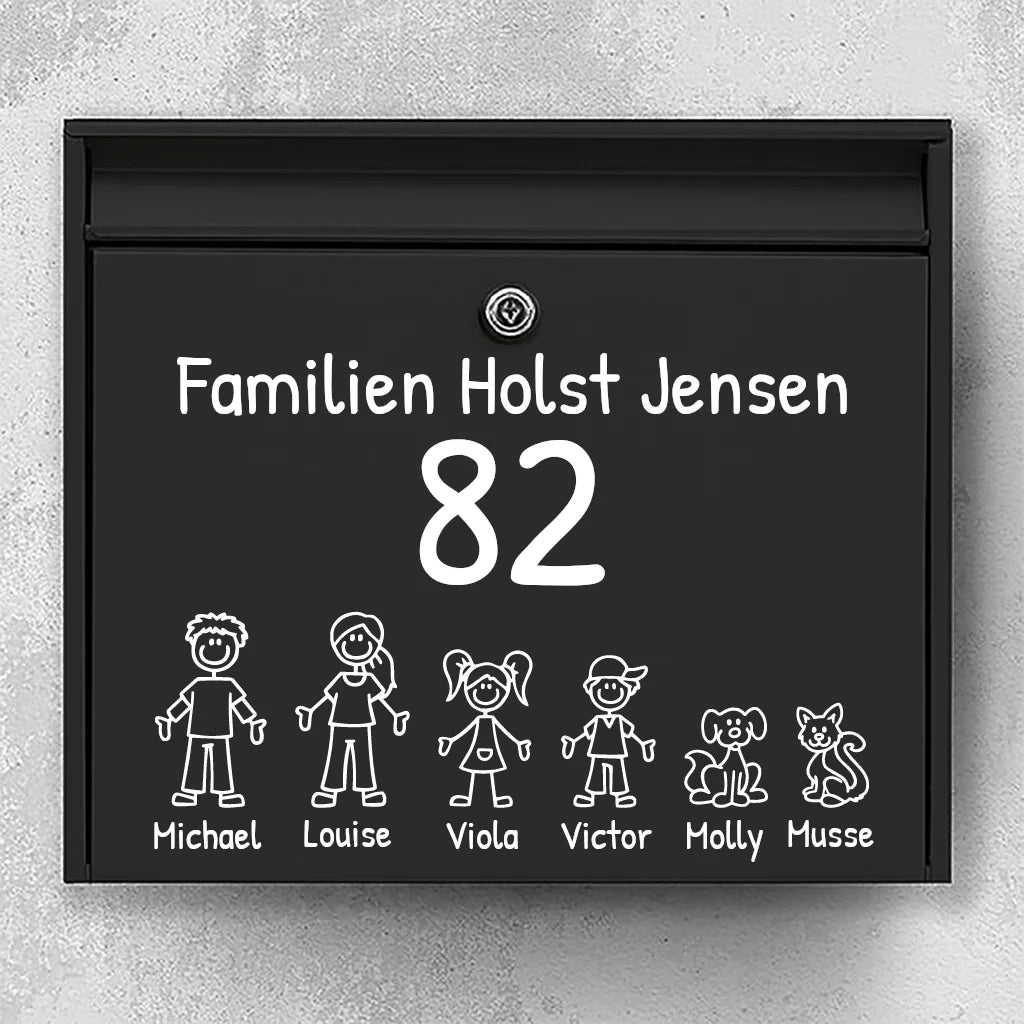 Brevlådeklistermärke - med figurer