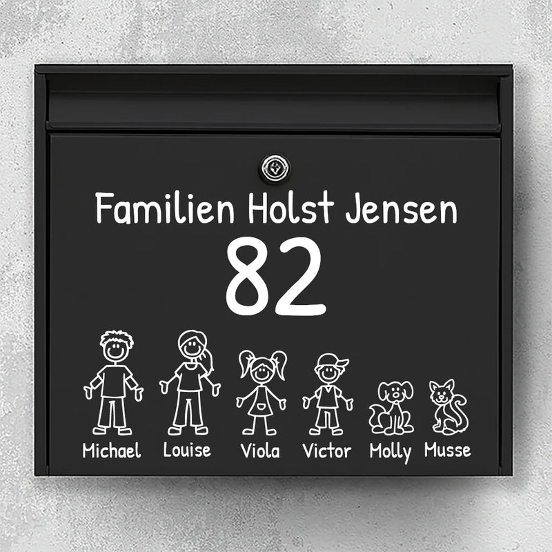 Brevlådeklistermärke - med figurer
