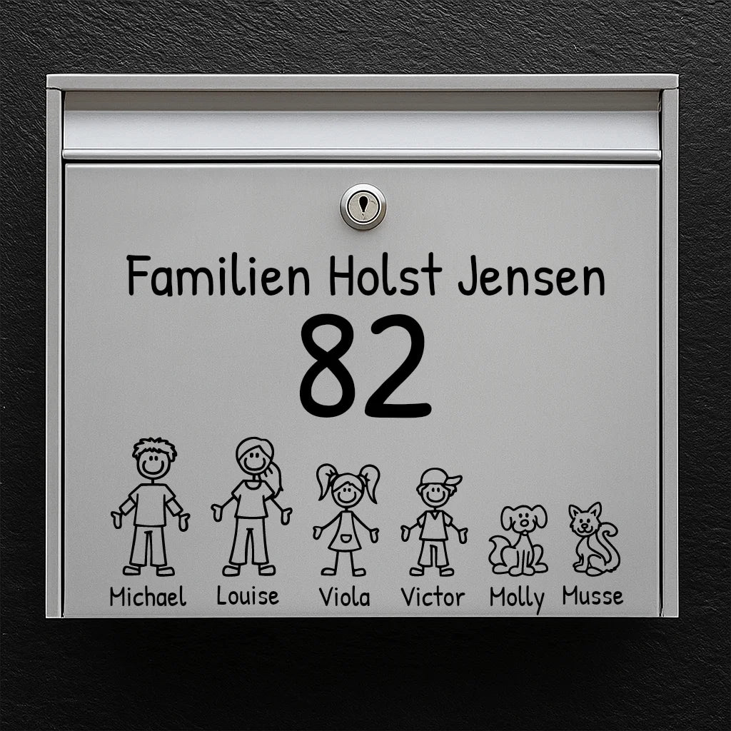 Brevlådeklistermärke - med figurer
