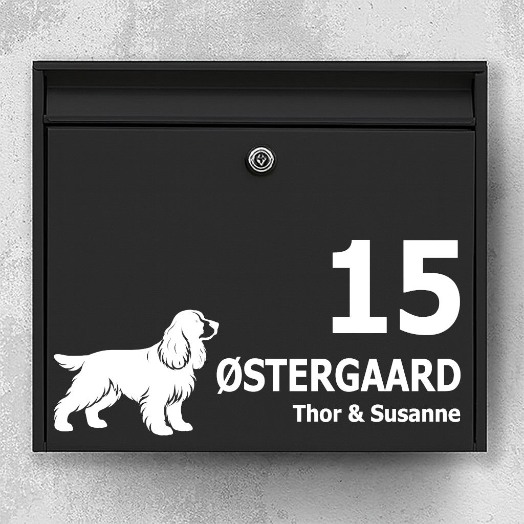 Brevlådeklistermärke med Cocker Spaniel