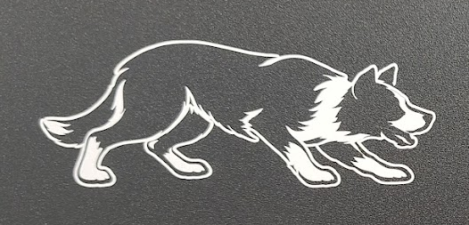 Brevlådeklistermärke med Korthårig border collie (i vallningsställning)