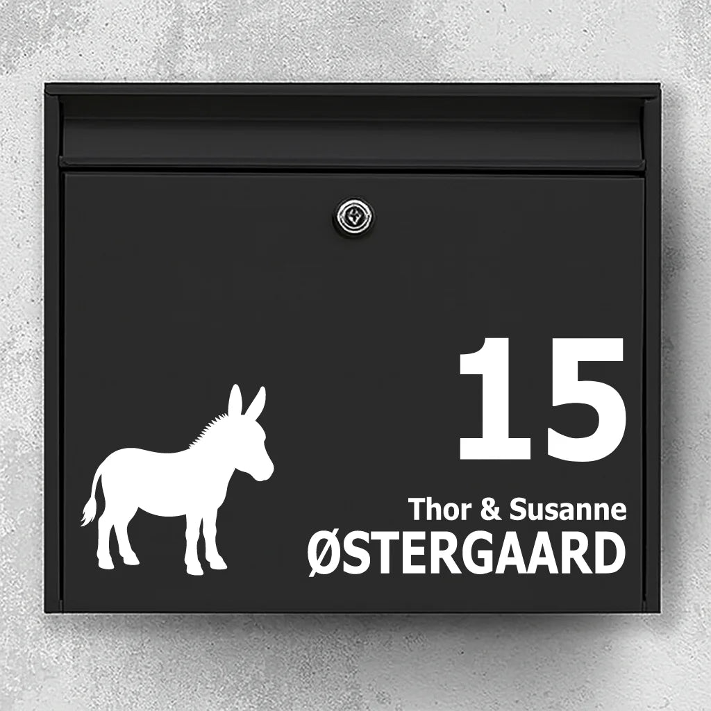 Brevlådeklistermärke med åsna