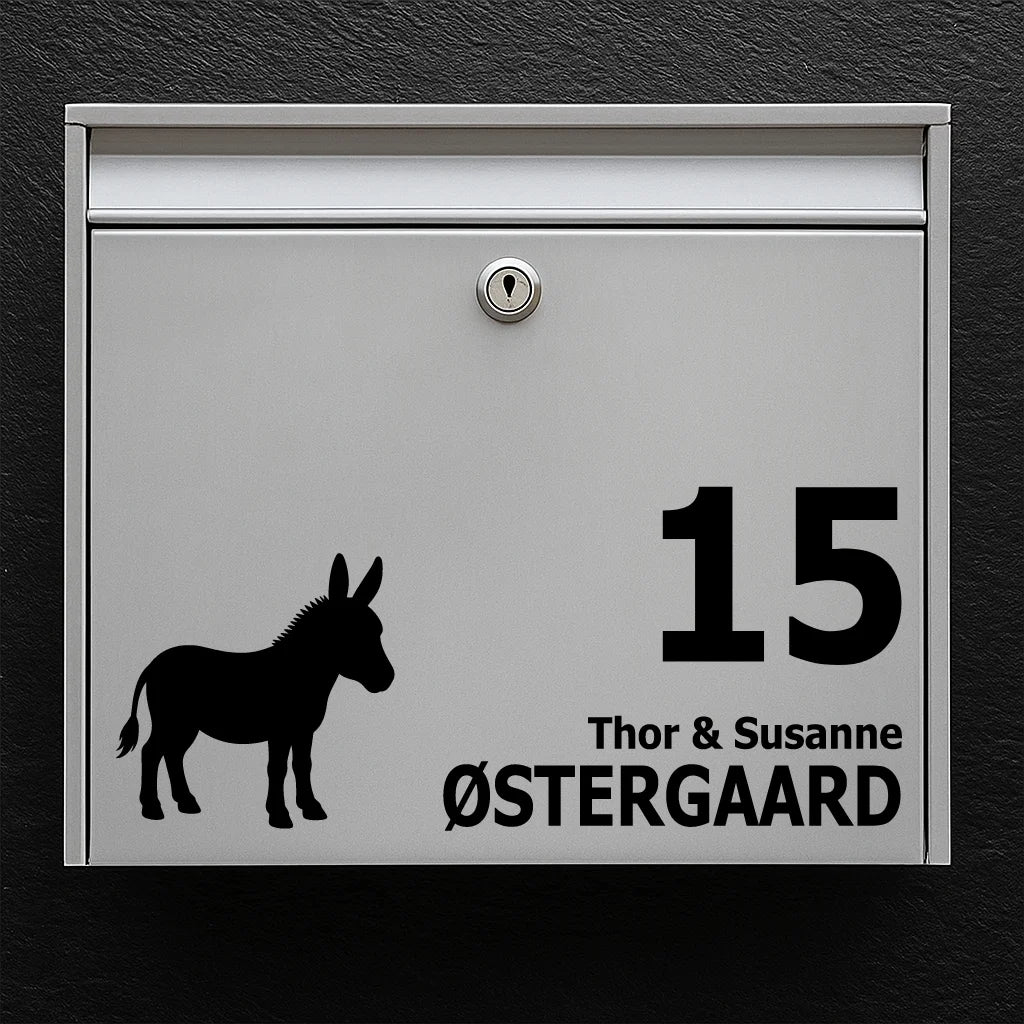 Brevlådeklistermärke med åsna