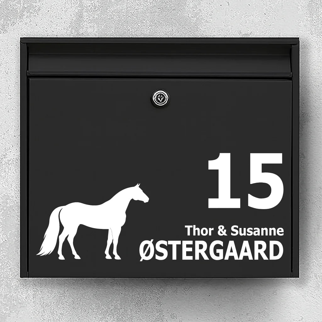Brevlådeklistermärke med American Quarter Horse 
