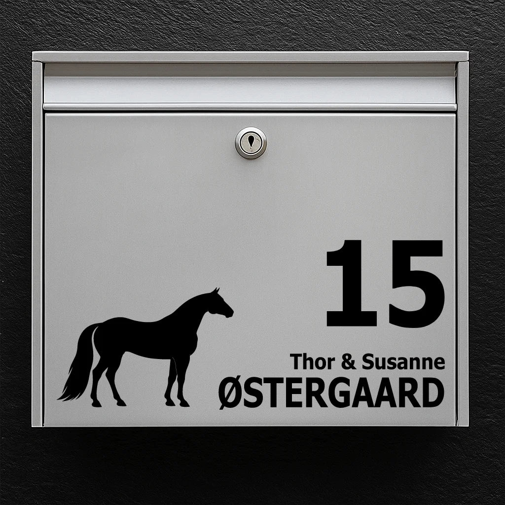 Brevlådeklistermärke med American Quarter Horse 
