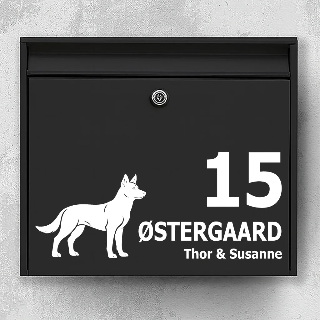 Brevlådeklistermärke med Australian Kelpie