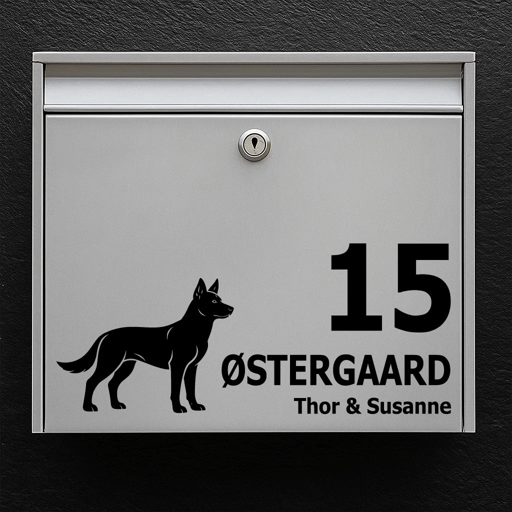 Brevlådeklistermärke med Australian Kelpie