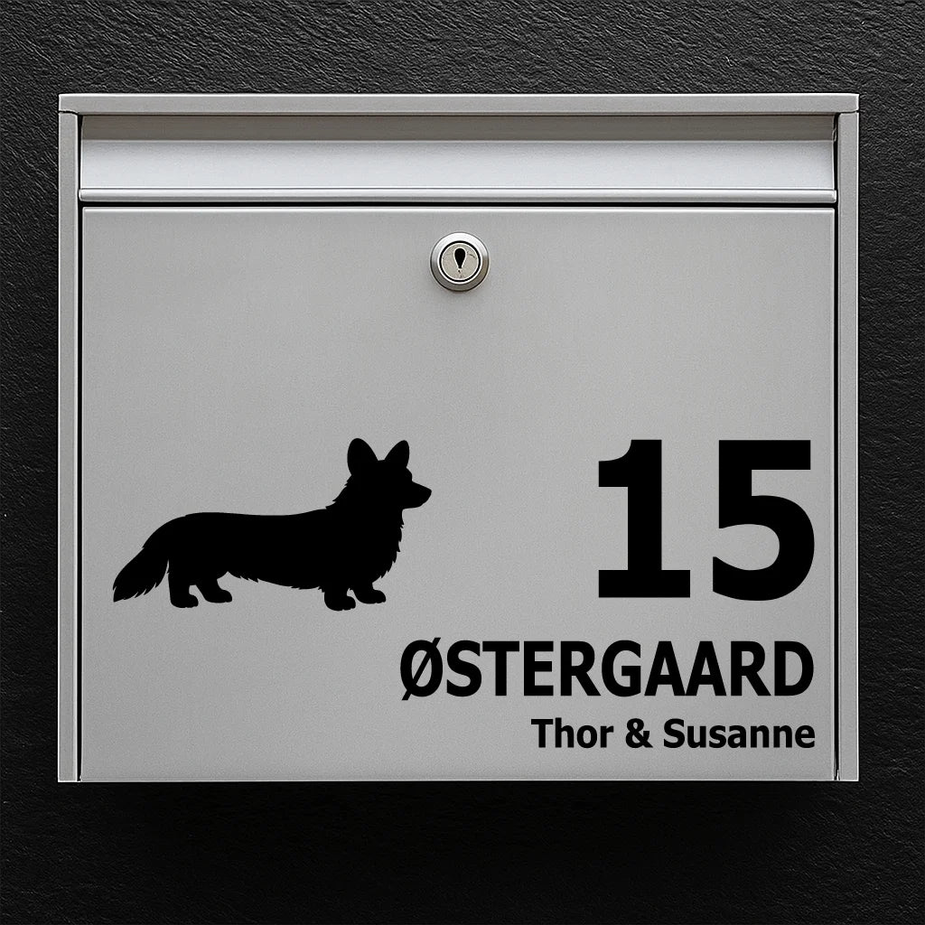 Brevlådeklistermärke med Cardigan Welsh Corgi