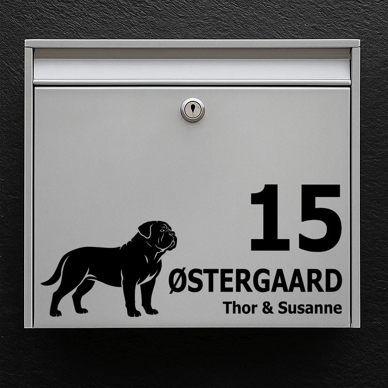 Brevlådeklistermärke med Dogue de Bordeaux