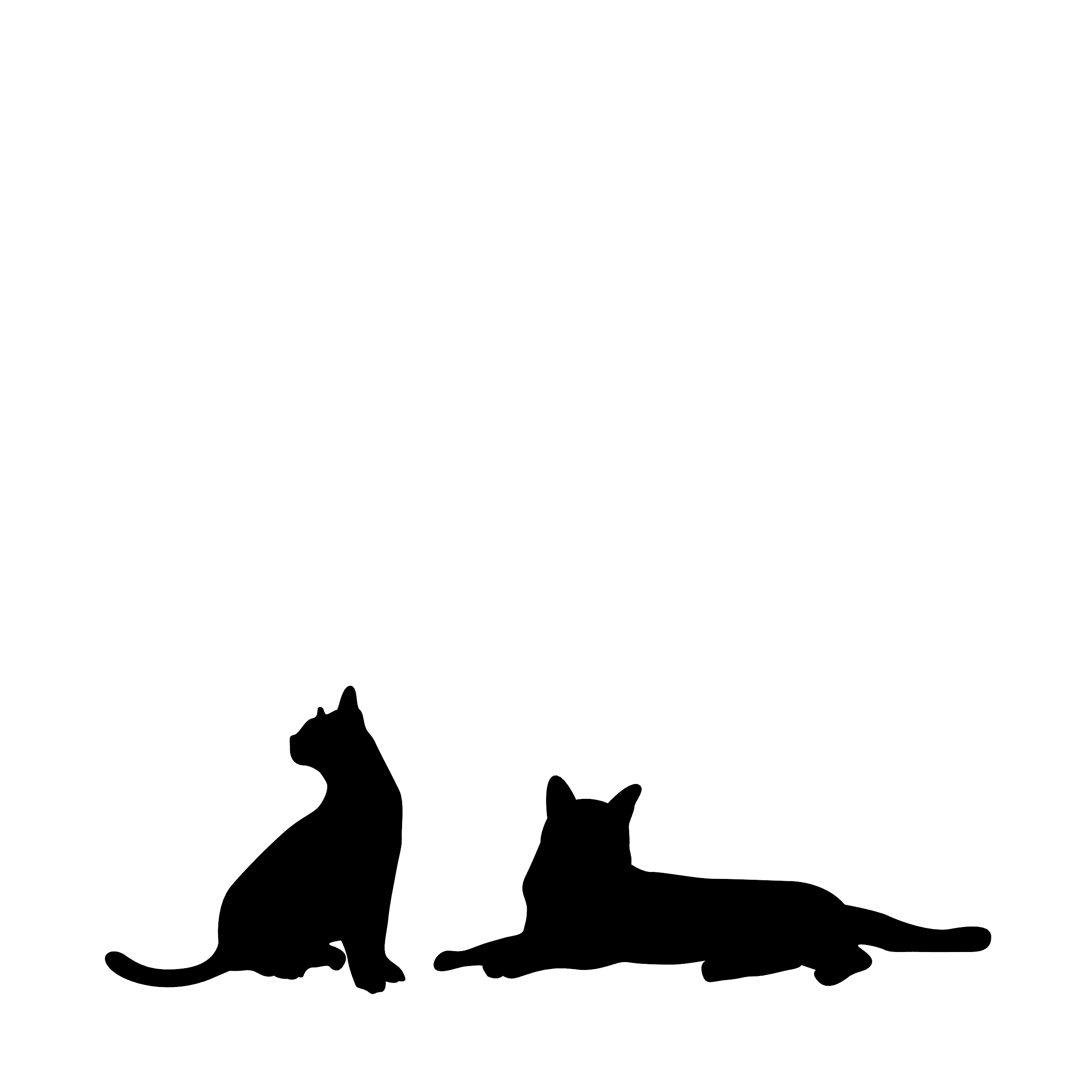 Katt – Enkelmotiv Dekal (Två Katter)