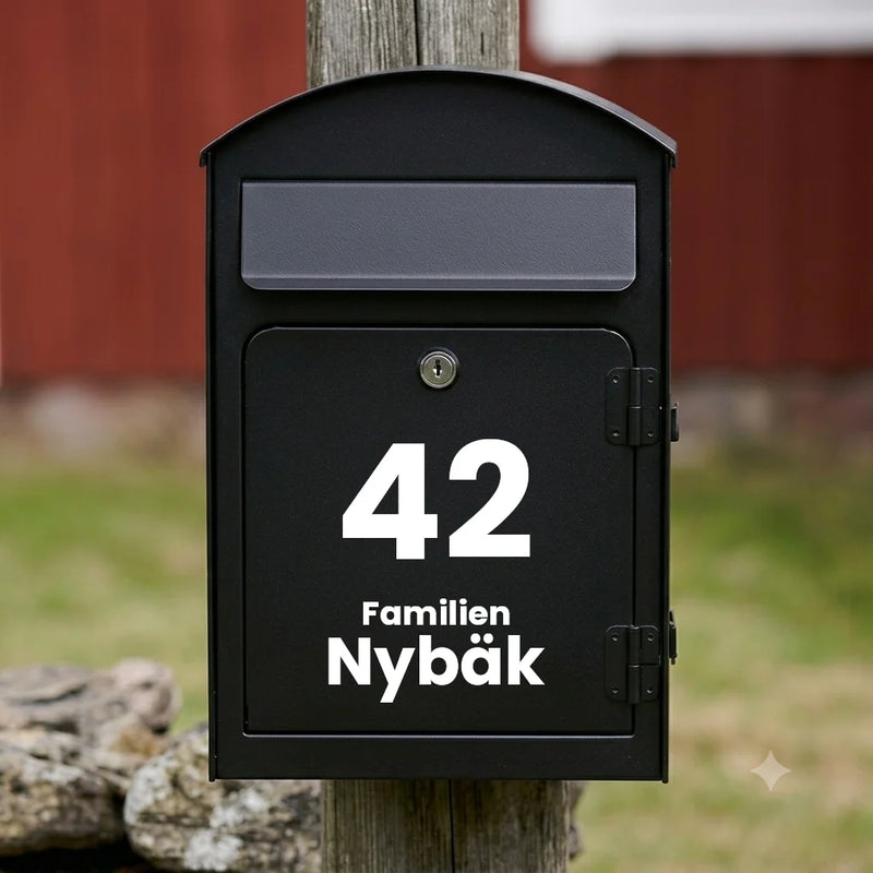 Brevlådesticker V01 – vertikal design