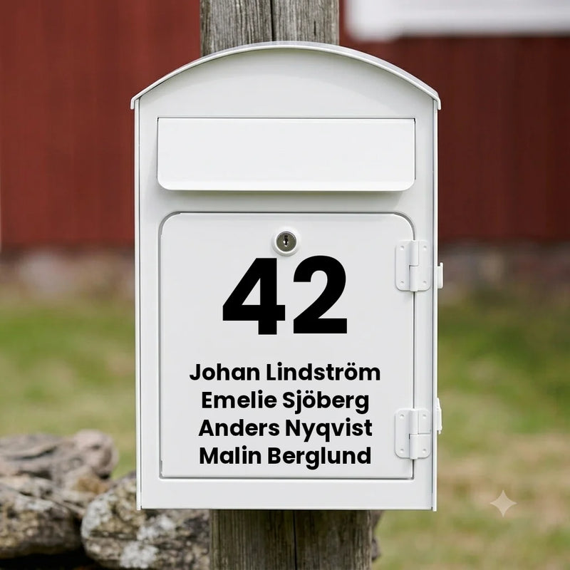 Brevlådesticker V03 – vertikal design