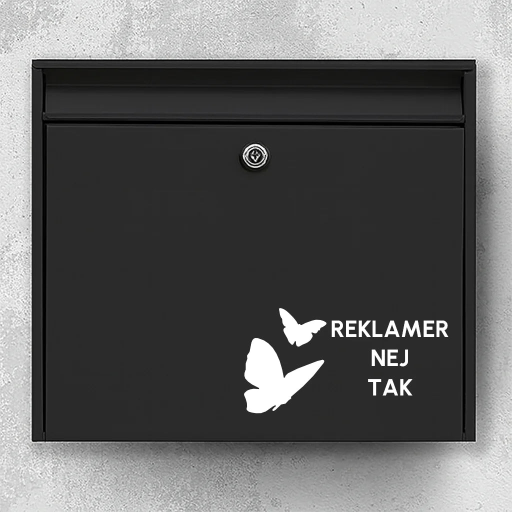 Brevlådeklistermärke – ”Ingen reklam tack” med fjärilar