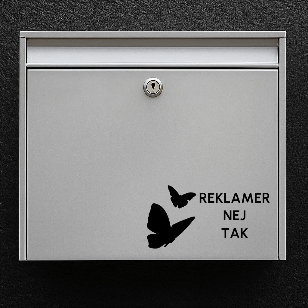 Brevlådeklistermärke – ”Ingen reklam tack” med fjärilar