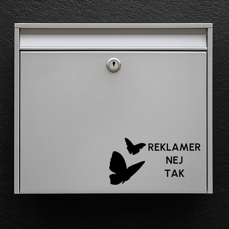 Brevlådeklistermärke – ”Ingen reklam tack” med fjärilar