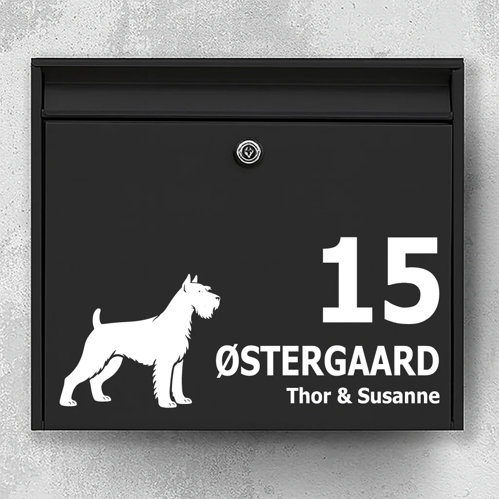 Brevlådeklistermärke med Schnauzer
