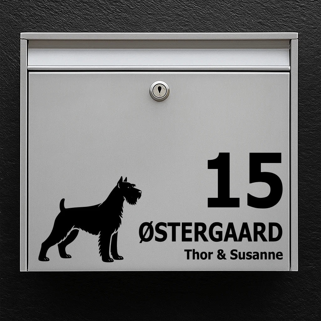 Brevlådeklistermärke med Schnauzer