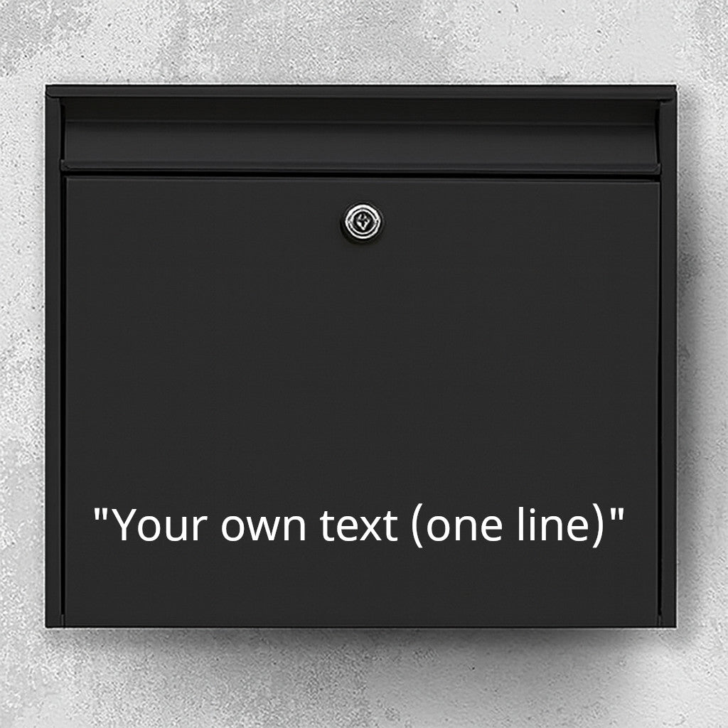 Brevlådeklistermärke - bestäm texten själv (max 30x30cm)