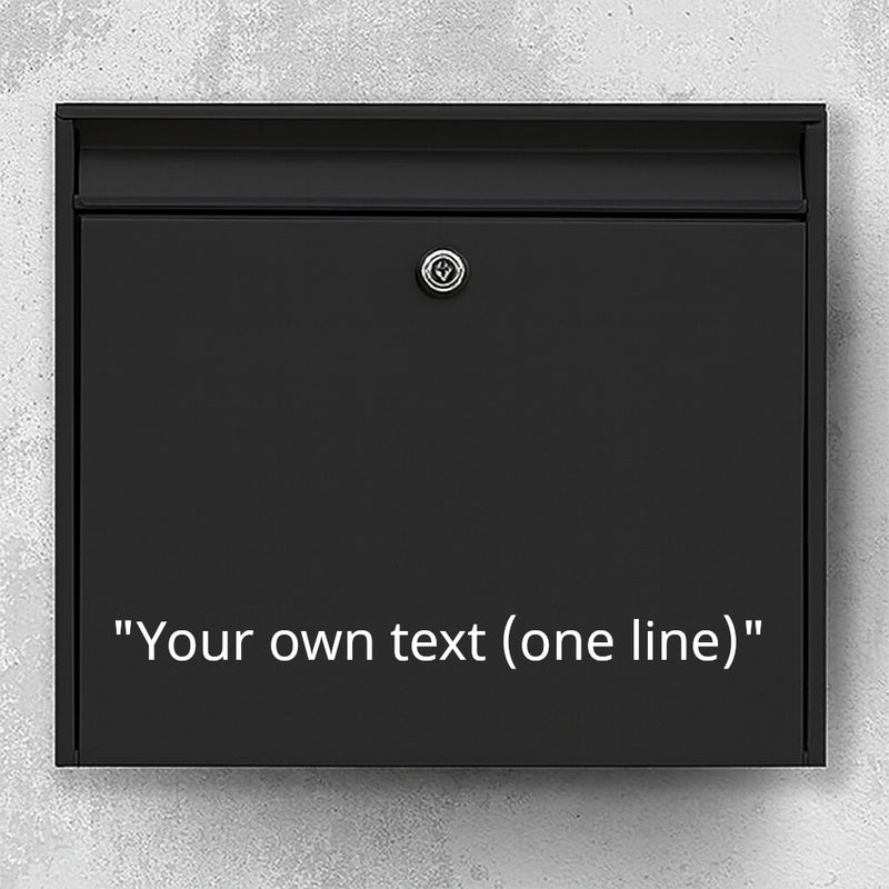 Brevlådeklistermärke - bestäm texten själv (max 30x30cm)