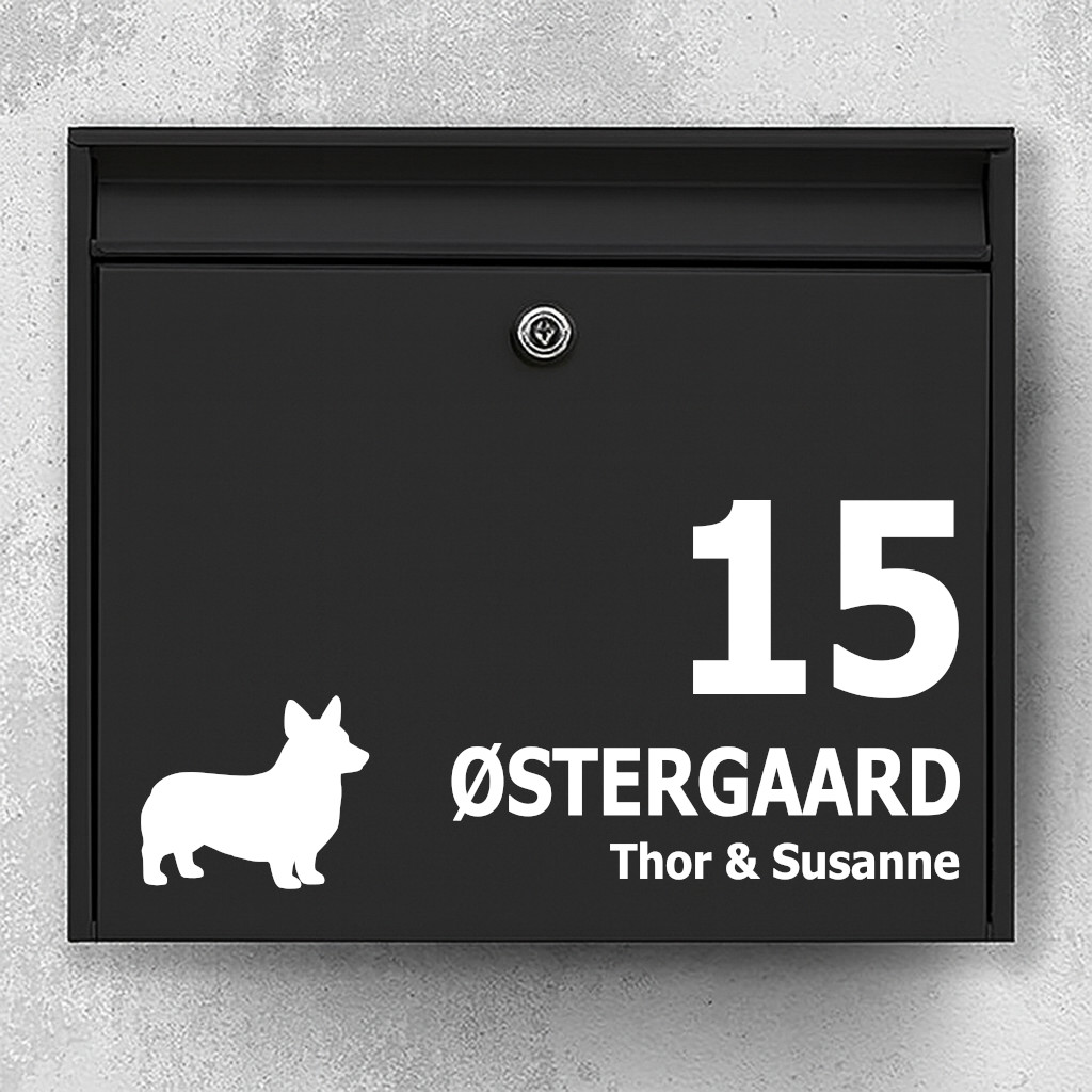 Namnskylt brevlåda - Corgi