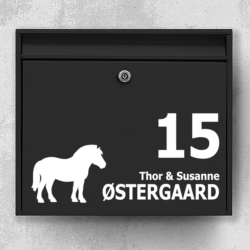 Namnskylt brevlåda - Fjordhästen