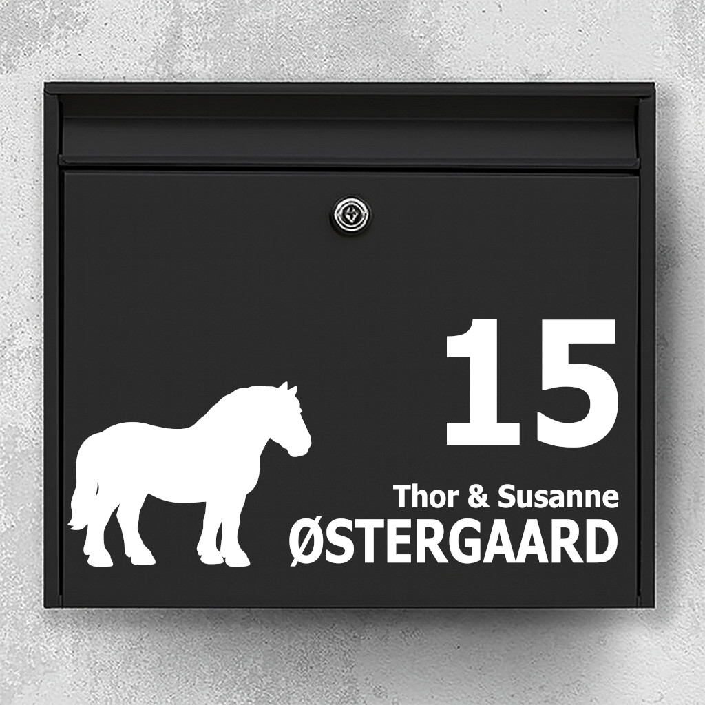 Namnskylt brevlåda - Jylländska hästen