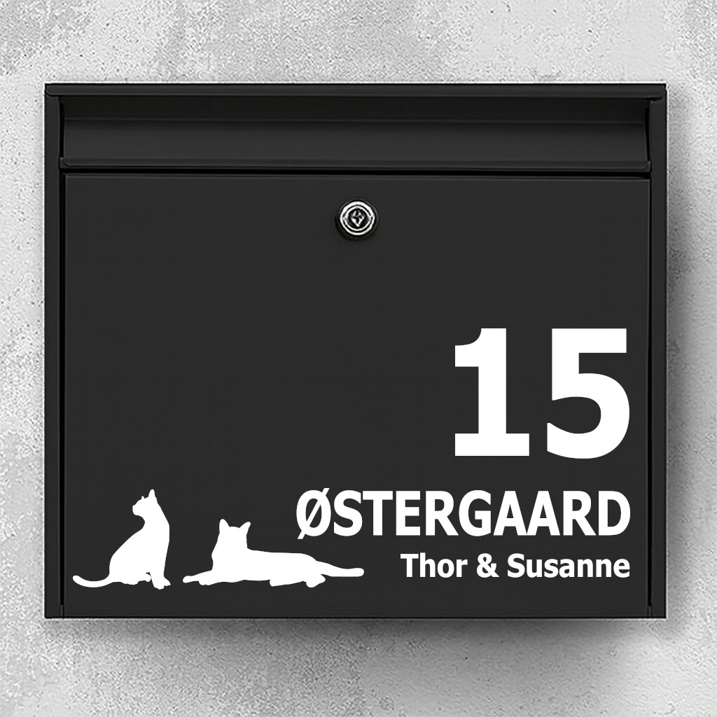 Namnskylt brevlåda - Katt