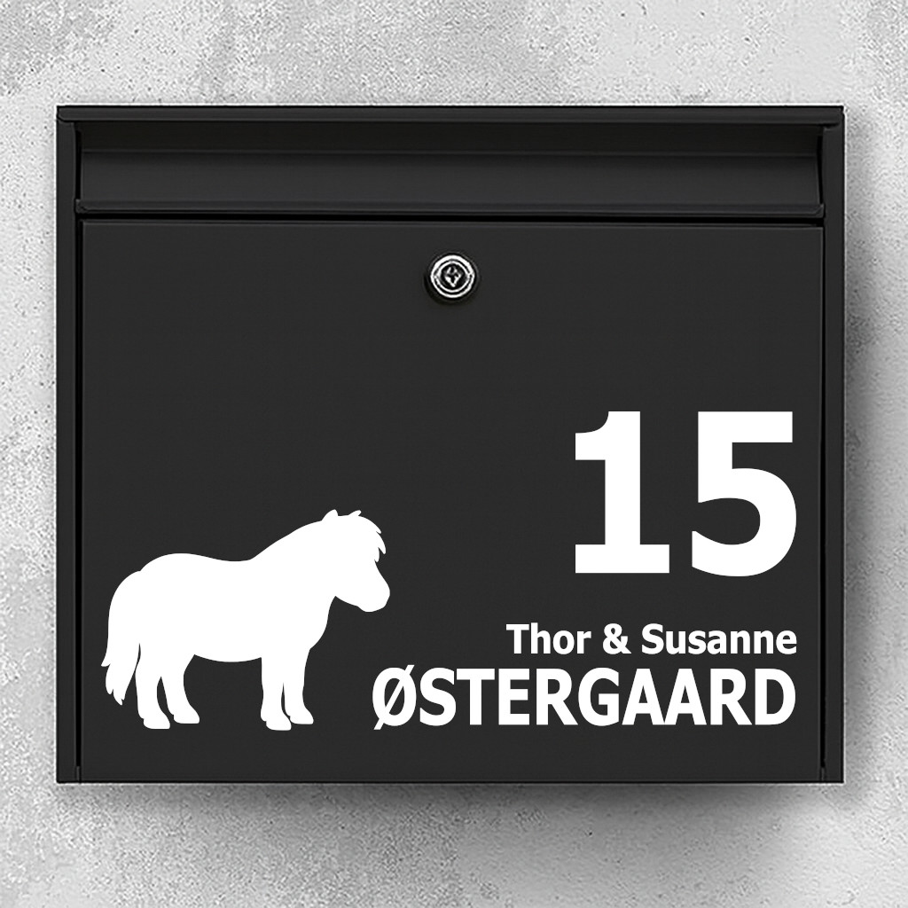 Namnskylt brevlåda - Shetlandsponny