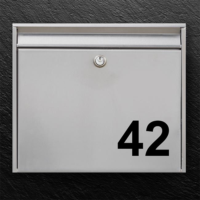 Brevlådaskylt: för brevlådan - Välj färg, storlek och typsnitt Siffra / husnummer - thumb  0